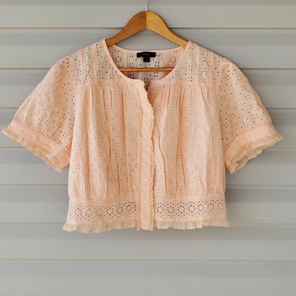 J. Crew Orange Flutter Sleeve Crop Top - Picture 11 of 13